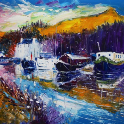 Autumnlight at Bowling Forth & Clyde Canal 24x36